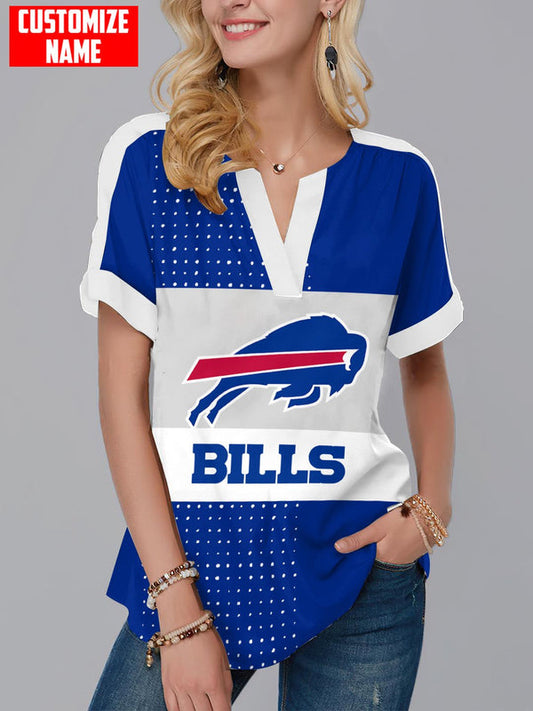 Buffalo Bills Fashion Short Sleeve V-Neck Shirt 5