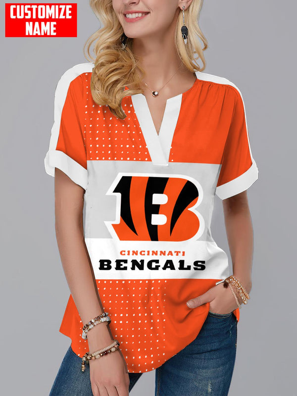 Cincinnati Bengals Fashion Short Sleeve V-Neck Shirt 6