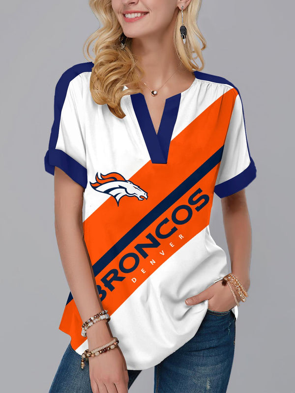 Denver Broncos Fashion Short Sleeve V-Neck Shirt 2