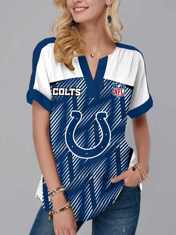 Indianapolis Colts Fashion Short Sleeve V-Neck Shirt 10