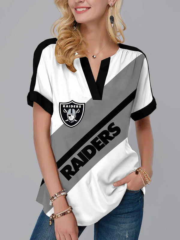Las Vegas Raiders Fashion Short Sleeve V-Neck Shirt 10