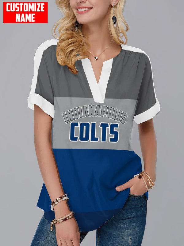 Indianapolis Colts Fashion Short Sleeve V-Neck Shirt 7