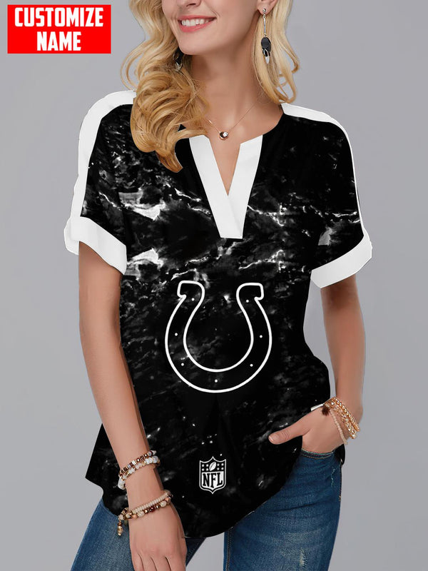 Indianapolis Colts Fashion Short Sleeve V-Neck Shirt 6