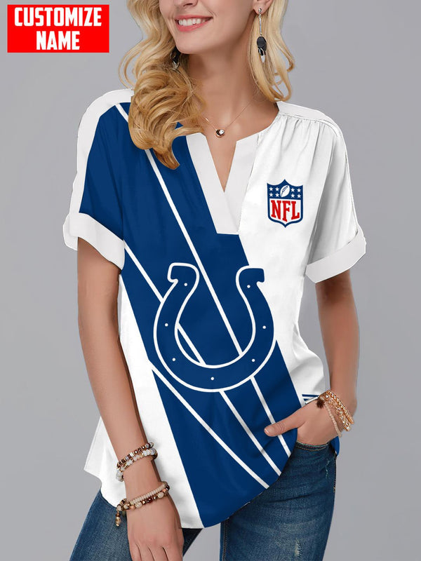 Indianapolis Colts Fashion Short Sleeve V-Neck Shirt 5