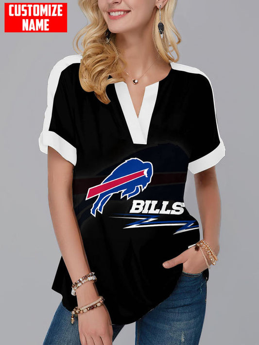 Buffalo Bills Fashion Short Sleeve V-Neck Shirt 9