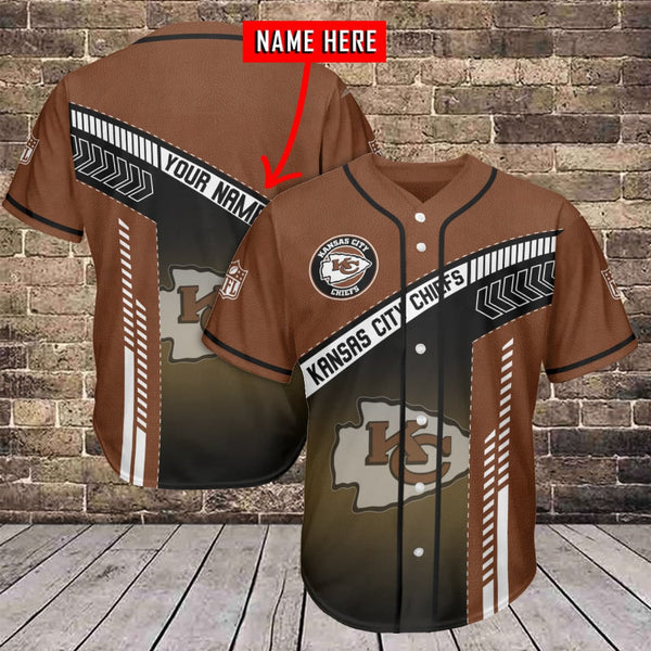 Kansas City Chiefs Personalized Baseball Jersey 009