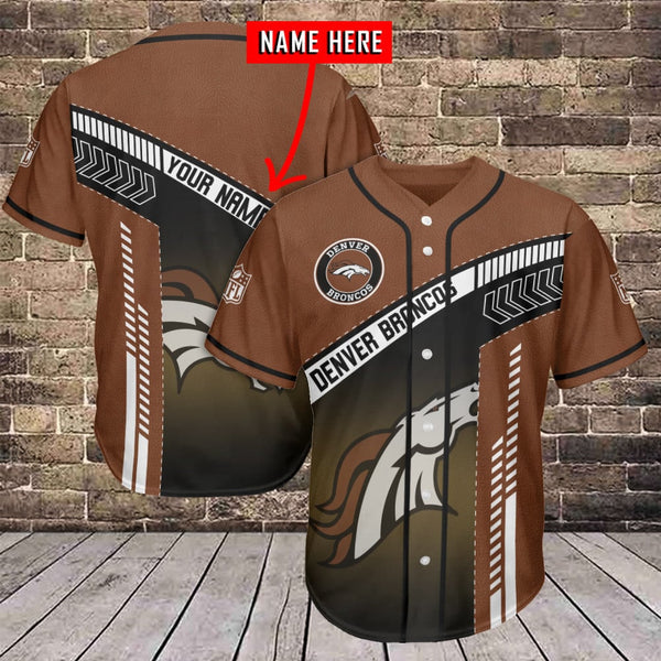 Denver Broncos Personalized Baseball Jersey 012