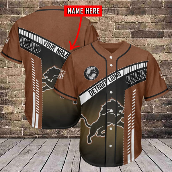 Detroit Lions Personalized Baseball Jersey 010