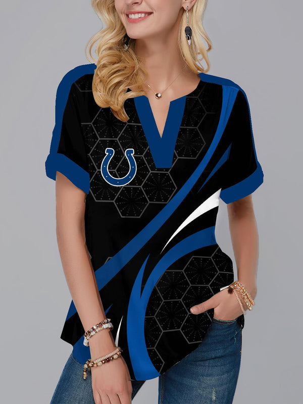 Indianapolis Colts Fashion Short Sleeve V-Neck Shirt 3