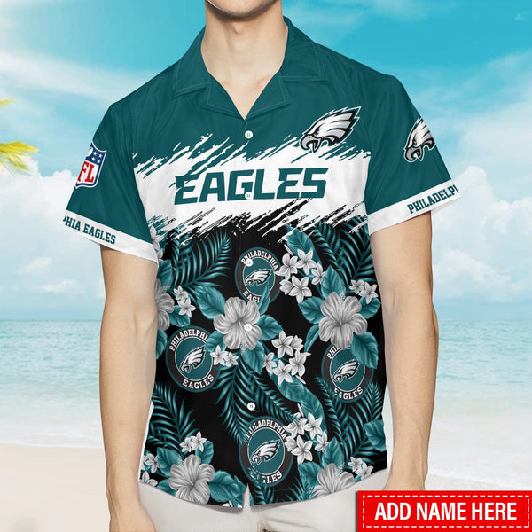 Philadelphia Eagles 2 (2) Personalized Hawaiian Button down shirt