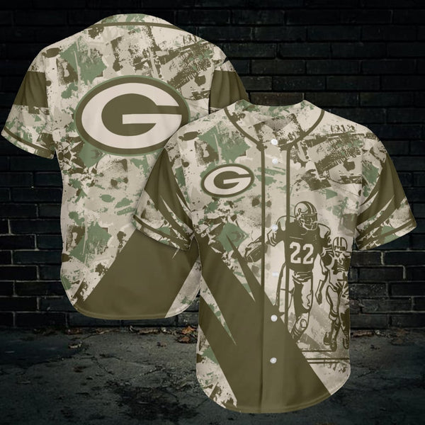 Green Bay Packers Personalized Baseball Jersey 007