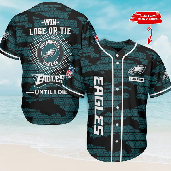Philadelphia Eagles Personalized Baseball Jersey 004