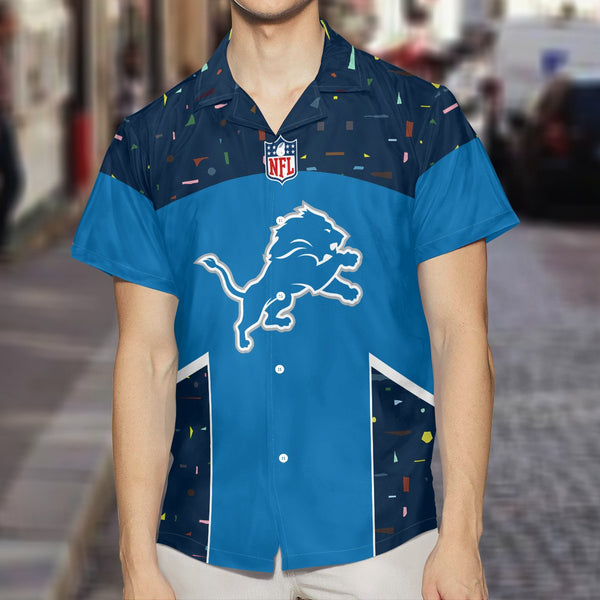Detroit Lions 2 (8) Personalized Hawaiian Button down shirt