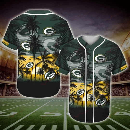 Green Bay Packers Personalized Baseball Jersey 004