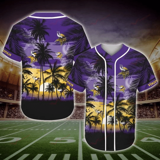 Minnesota Vikings Personalized Baseball Jersey 001