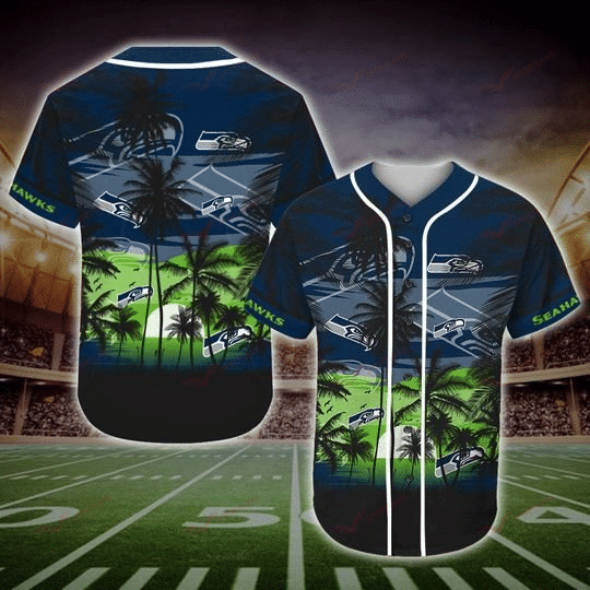 Seattle Seahawks Personalized Baseball Jersey 003