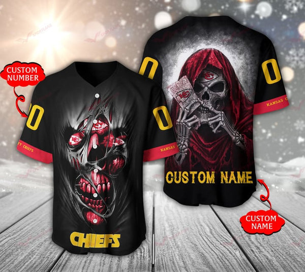 Kansas City Chiefs Personalized Baseball Jersey 010