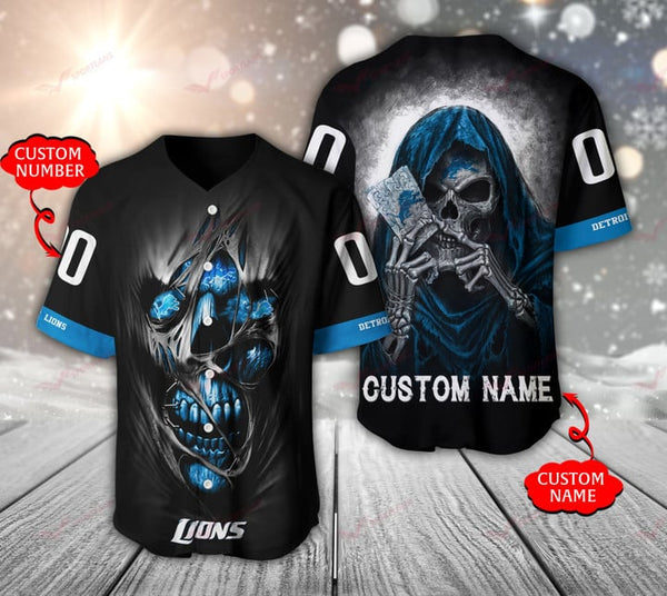 Detroit Lions Personalized Baseball Jersey 008