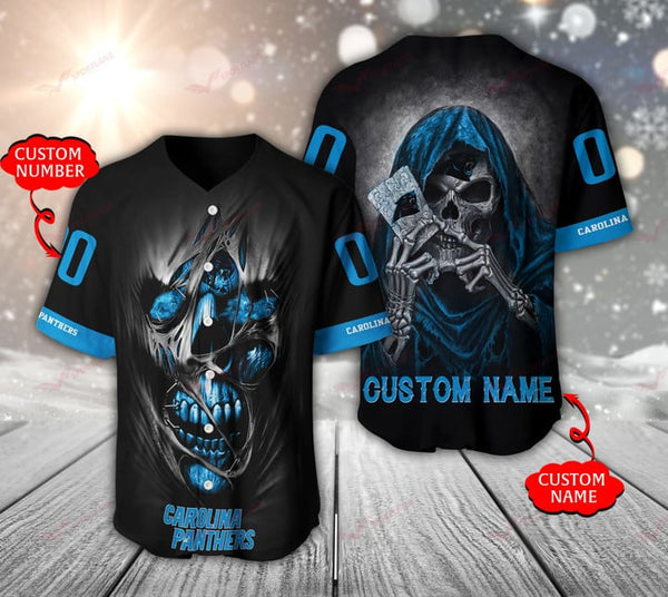 Carolina Panthers Personalized Baseball Jersey 008