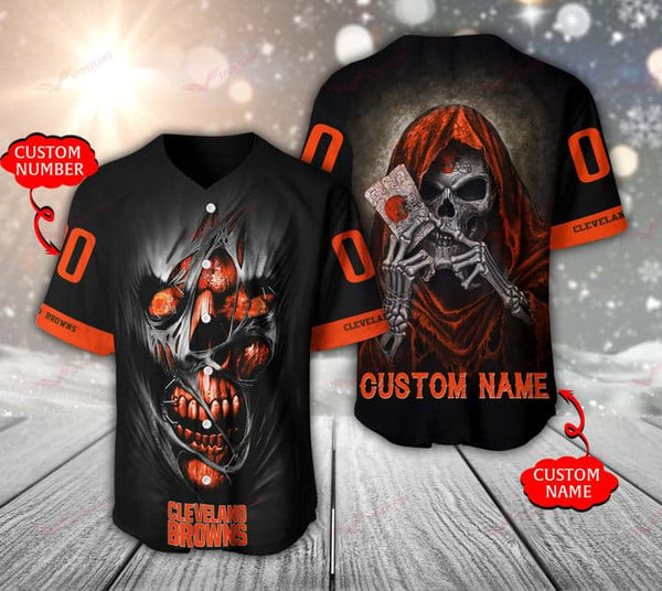 Cleveland Browns Personalized Baseball Jersey 010