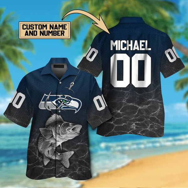 Seattle Seahawks 2 (9) Personalized Hawaiian Button down shirt