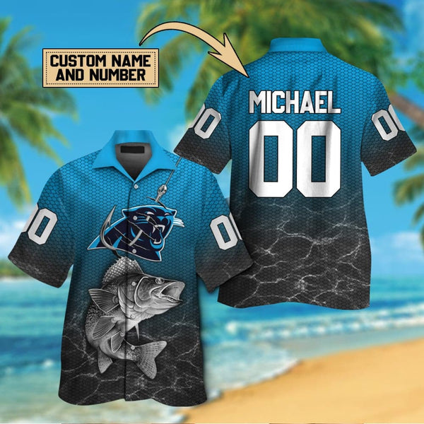 Carolina Panthers 2 (2) Personalized Hawaiian Button down shirt