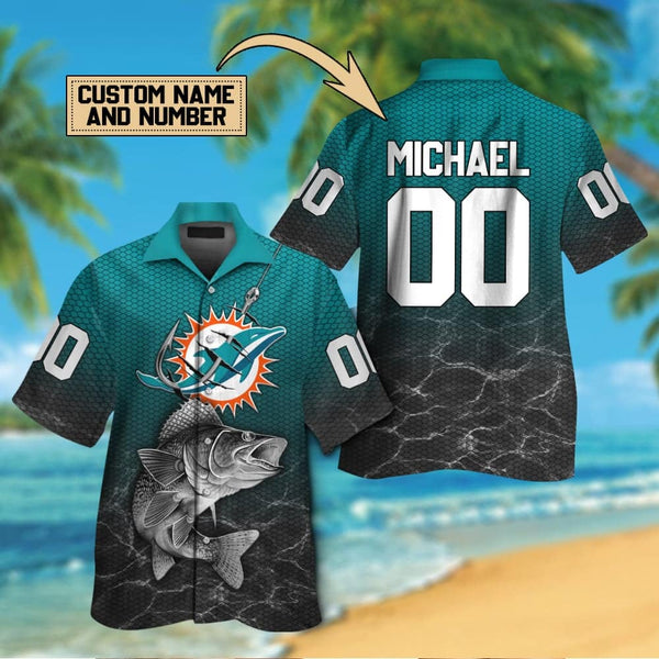 Miami Dolphins 2 (10) Personalized Hawaiian Button down shirt