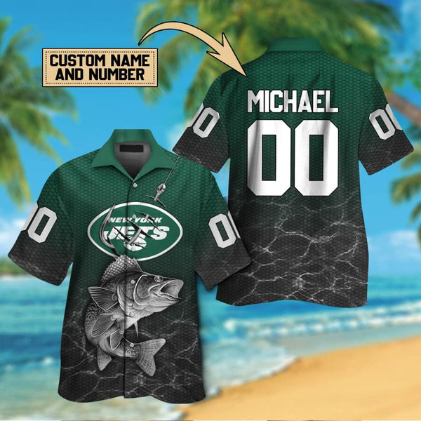 New York Jets 2 (4) Personalized Hawaiian Button down shirt