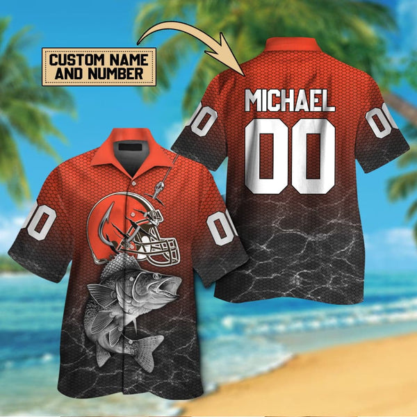 Cleveland Browns 2 (2) Personalized Hawaiian Button down shirt