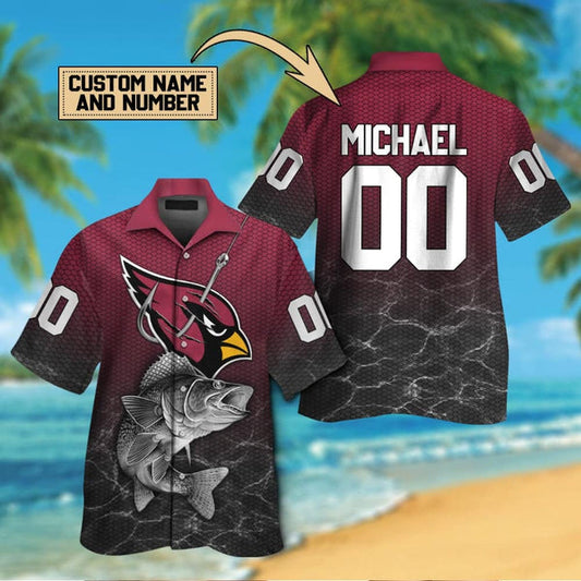 Arizona Cardinals 2 (1) Personalized Hawaiian Button down shirt