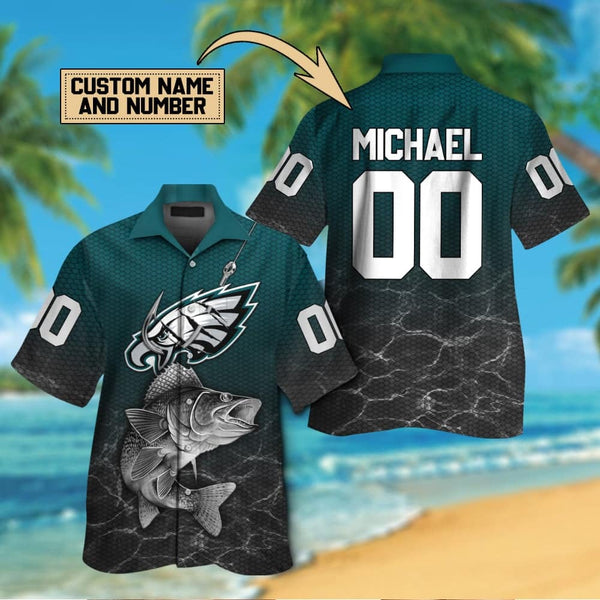 Philadelphia Eagles 2 (9) Personalized Hawaiian Button down shirt