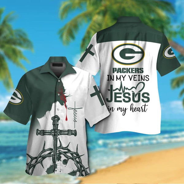 Green Bay Packers 2 (6) Personalized Hawaiian Button down shirt