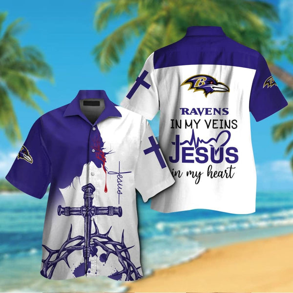 Baltimore Ravens 2 (2) Personalized Hawaiian Button down shirt