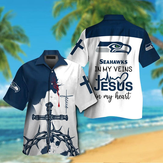 Seattle Seahawks 2 (7) Personalized Hawaiian Button down shirt