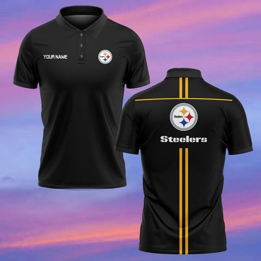 Pittsburgh Steelers Personalized Adult Polo Shirt 001