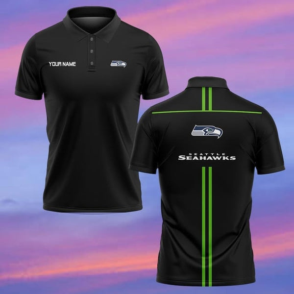 Seattle Seahawks Personalized Adult Polo Shirt 001