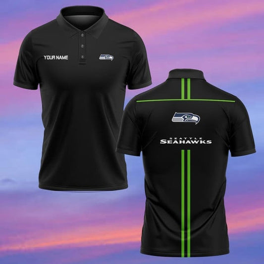 Seattle Seahawks Personalized Adult Polo Shirt 001