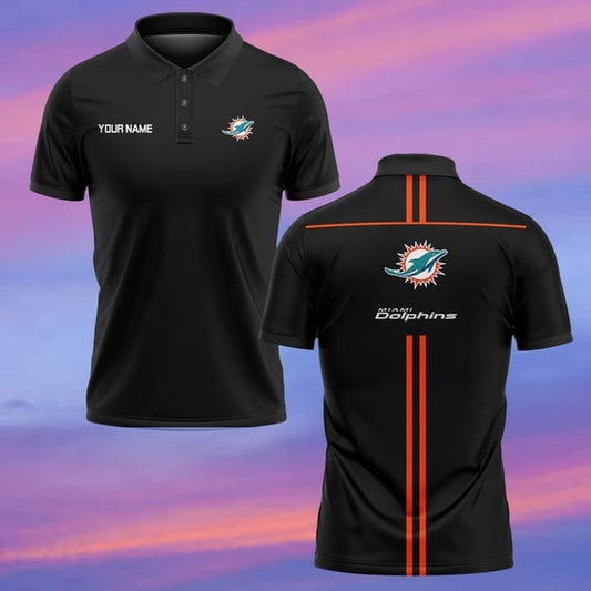 Miami Dolphins Personalized Adult Polo Shirt 001