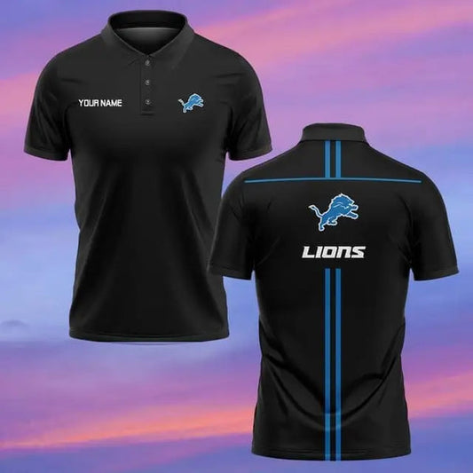 Detroit Lions Personalized Adult Polo Shirt 001