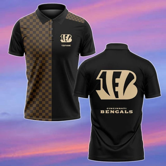 Cincinnati Bengals Personalized Adult Polo Shirt 004