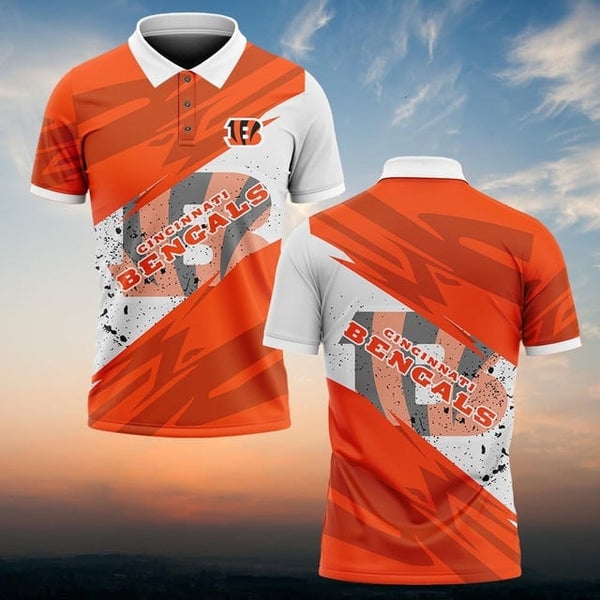 Cincinnati Bengals Personalized Adult Polo Shirt 008