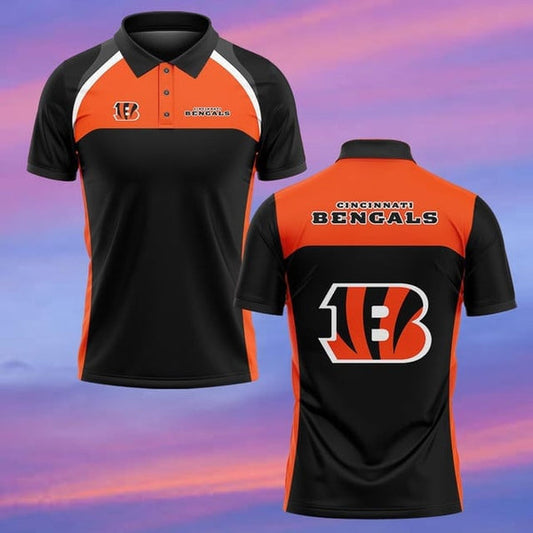 Cincinnati Bengals Personalized Adult Polo Shirt 003