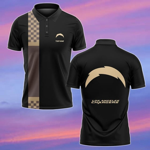 Los Angeles Chargers Personalized Adult Polo Shirt 002