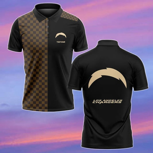 Los Angeles Chargers Personalized Adult Polo Shirt 004