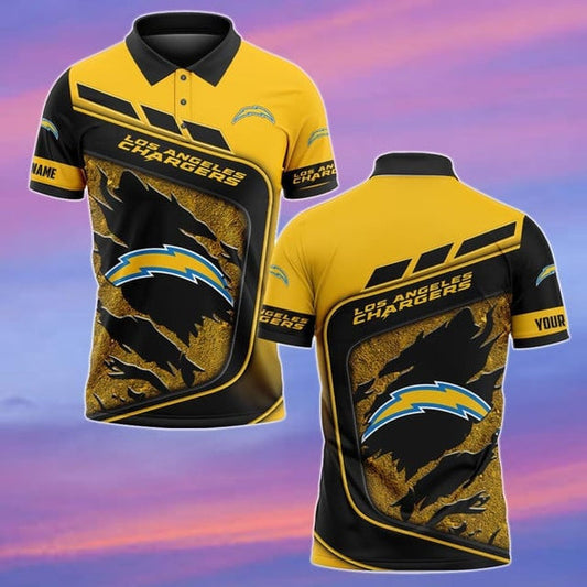 Los Angeles Chargers Personalized Adult Polo Shirt 007