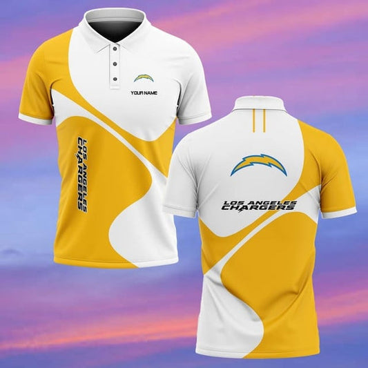 Los Angeles Chargers Personalized Adult Polo Shirt 005