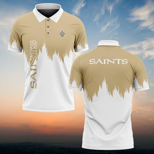 New Orleans Saints Personalized Adult Polo Shirt 009