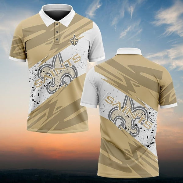 New Orleans Saints Personalized Adult Polo Shirt 008