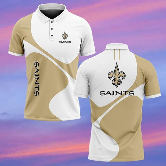 New Orleans Saints Personalized Adult Polo Shirt 005