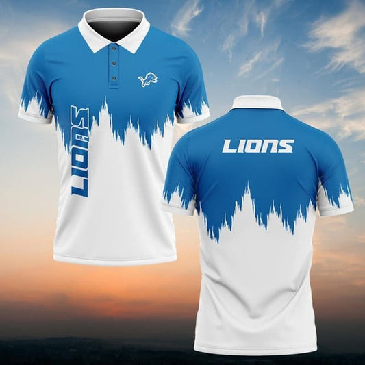 Detroit Lions Personalized Adult Polo Shirt 009